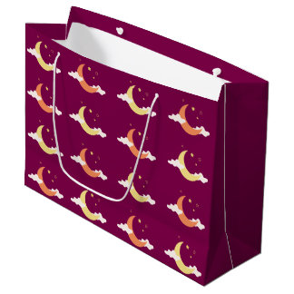 Grand Sac Cadeau Lune et étoiles