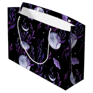 Grand Sac Cadeau Lune et mauve