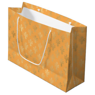 Grand Sac Cadeau Lux Gold Fleur de Lis et Marigold