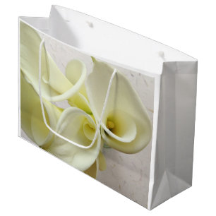 Grand Sac Cadeau Lys calcaires blancs d'en haut
