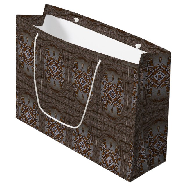 Grand Sac Cadeau Magnifique art décoratif africain (Devant Angle)