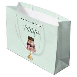 Grand Sac Cadeau Magnifique gâteau d'anniversaire de fête glamour b
