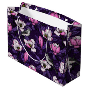 Grand Sac Cadeau Magnolia en floraison et tireur 4