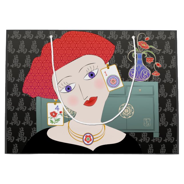 Grand Sac Cadeau Mah Jongg Lady 01 Cadeau (Devant)