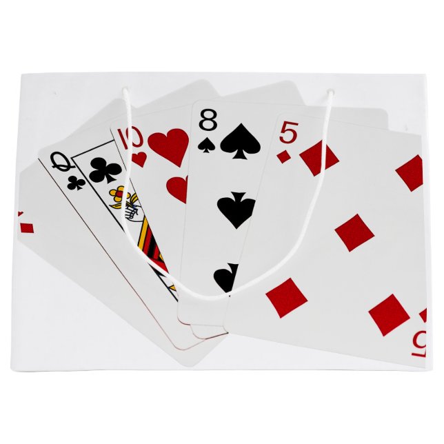 Grand Sac Cadeau Mains de poker - Carte haute - As (Devant)