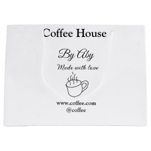 Grand Sac Cadeau Maison de café faite avec amour ajoutez le texte d