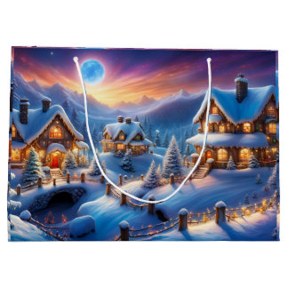 Grand Sac Cadeau Maison de Noël