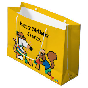 Grand Sac Cadeau Maisy avec l'anniversaire de coquilles