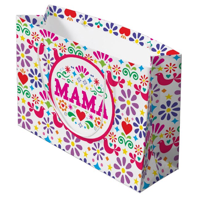Grand Sac Cadeau Mama scandinave (Dos Angle)