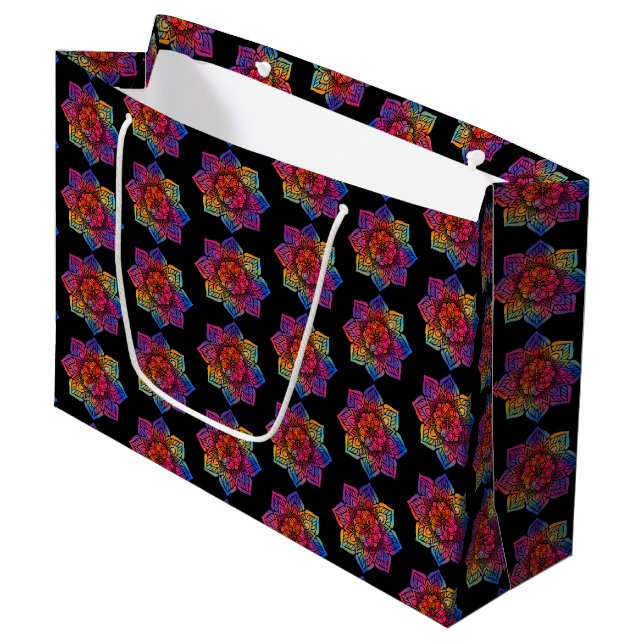 Grand Sac Cadeau Mandala (Devant Angle)
