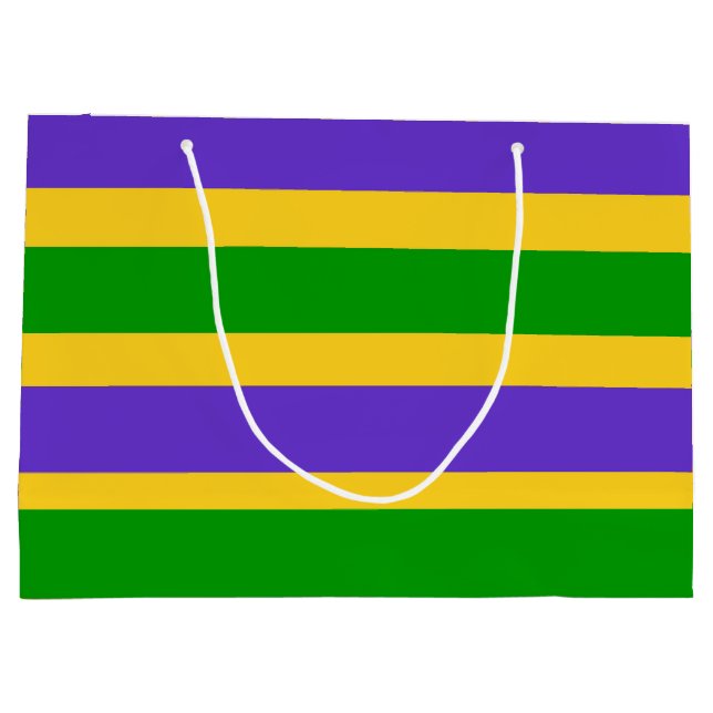 Grand Sac Cadeau Mardi Gras Stripes (Dos)