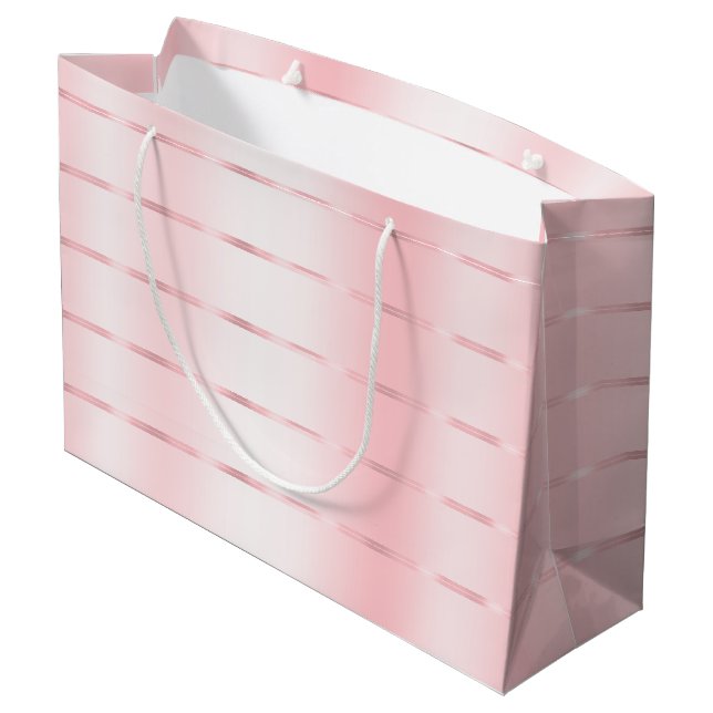 Grand Sac Cadeau Mariage avec Ruban Rose Tendré (Dos Angle)