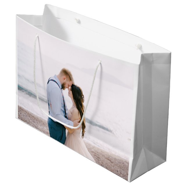 Grand Sac Cadeau Mariage de Merci simple et moderne (Devant Angle)
