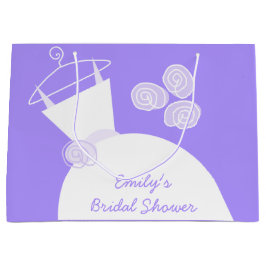 Grand Sac Cadeau Mariage Gown Purple Fête des mariées grande