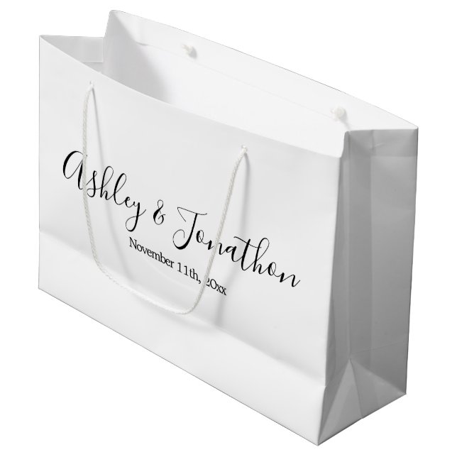 Grand sac cadeau Mariage personnalisé (Devant Angle)