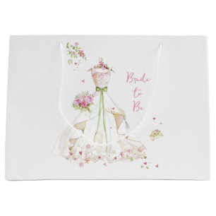 Grand Sac Cadeau Mariée Rouge de la Mariée à Être en Fleur