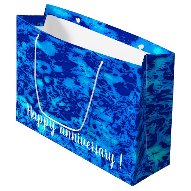 Grand Sac Cadeau Marine Personnaliser profonde Eau douce de l'océan (Devant Angle)