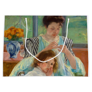 Grand Sac Cadeau Mary Cassatt - Jeune mère coudre