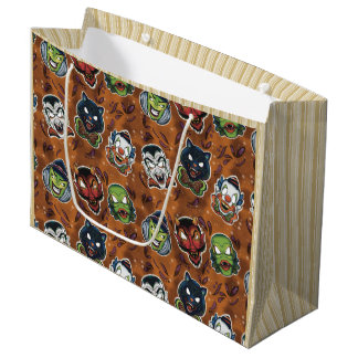 Grand Sac Cadeau Masques Rétro - Citrouille