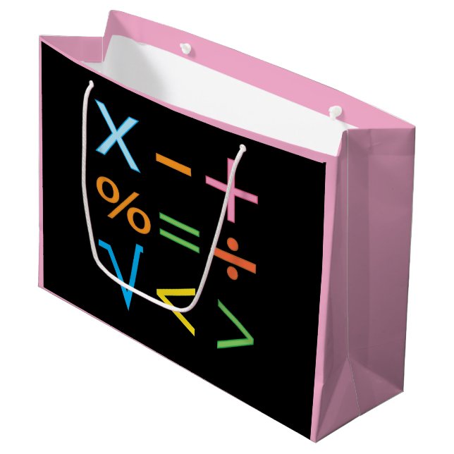 Grand Sac Cadeau Mathématiques mathématiques symbole mathématiques  (Devant Angle)