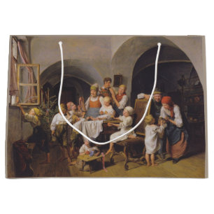 Grand Sac Cadeau Matin de Noël (par Ferdinand Georg Waldmüller)