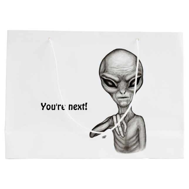 Grand Sac Cadeau Mauvais Alien, Tu es le prochain ! (Dos)
