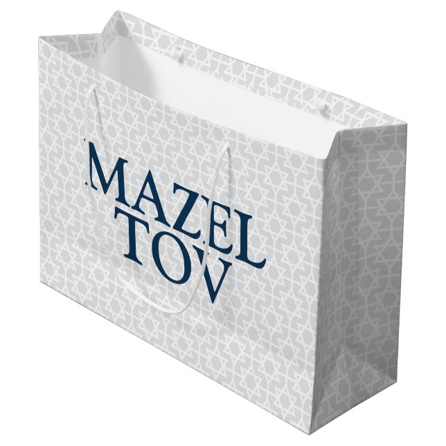 Grand Sac Cadeau Mazel Tov Bar / Bat mitzvah (Devant Angle)