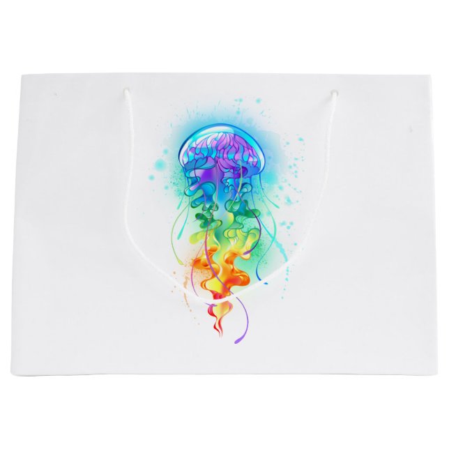 Grand Sac Cadeau Méduse arc-en-ciel (Devant)