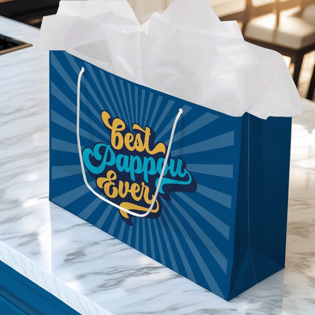 Grand Sac Cadeau Meilleure Fête des pères Pappou jamais (Créateur téléchargé)
