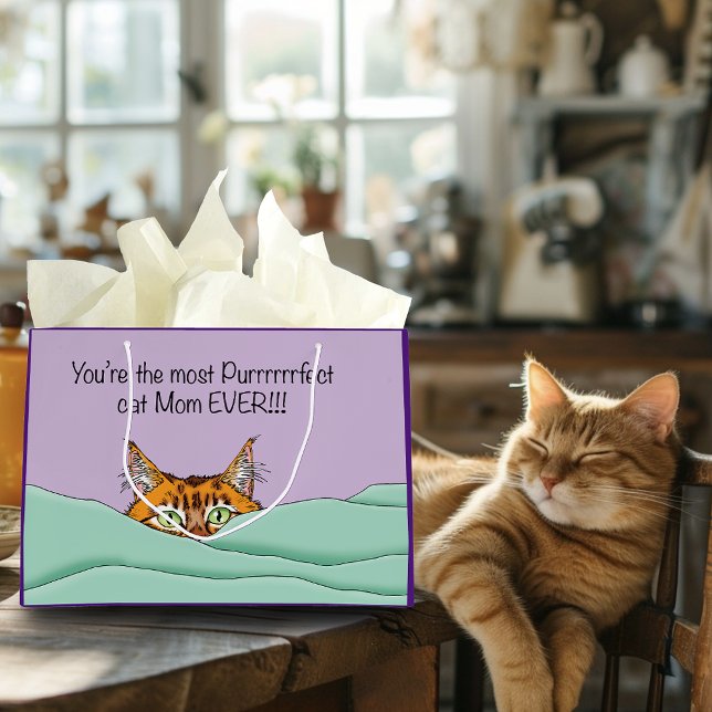 Grand Sac Cadeau Meilleure Maman Chat Jamais ! Fête des mères (Créateur téléchargé)