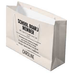 Grand Sac Cadeau Membre du conseil scolaire personnalisé Amusant