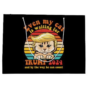 Grand Sac Cadeau Même mon chat attend l'habillement Trump 2024
