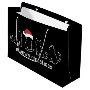 Grand Sac Cadeau Meowy Catmas Chat Noël Mignon Chat Chaton Chats Pè