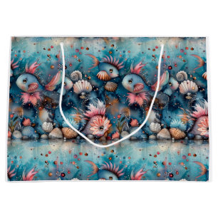 Grand Sac Cadeau Mer savonneuse habitants de poissons amusants