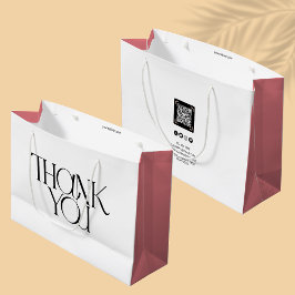 Grand Sac Cadeau Merci moderne | Rose de code QR