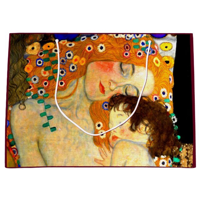 Grand Sac Cadeau Mère et enfant par art Nouveau de Gustav Klimt (Devant)