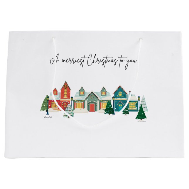 Grand Sac Cadeau Merriest Christmas! (Devant)