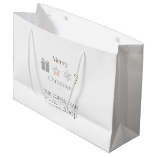 Grand Sac Cadeau Merry Christmas Café Branding Seasonal Coffee Shop