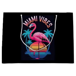 Grand Sac Cadeau Miami Vibes Summer Flamingo Design-63454