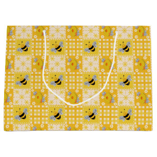 Grand Sac Cadeau Mignonne abeille et ruches
