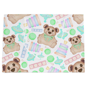 Grand Sac Cadeau Mignonne Genre Neutre Teddy Bear Bébé