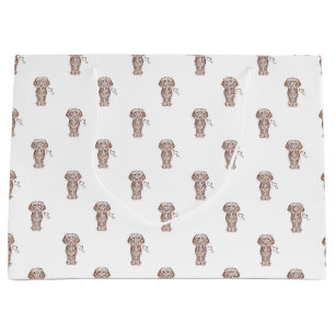 Grand Sac Cadeau Mignonne long Haired Dachshund Chien de saucisse