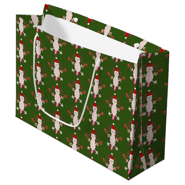 Grand Sac Cadeau Mignons Axolotl de Noël (Devant Angle)