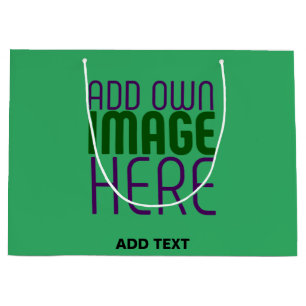 GRAND SAC CADEAU MODELE DE TEXTE D'IMAGE VERT ÉMERAUDE ÉDITABLE MOD