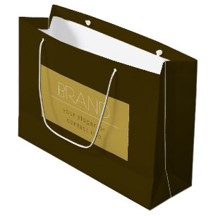 Grand Sac Cadeau Modèle de texte élégant et modifiable Or vintage