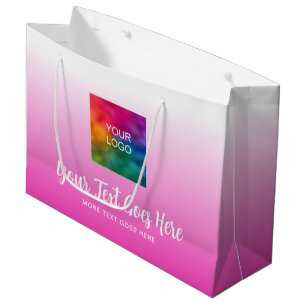 Grand Sac Cadeau Modèle personnalisé écriture manuscrite Logo ici R