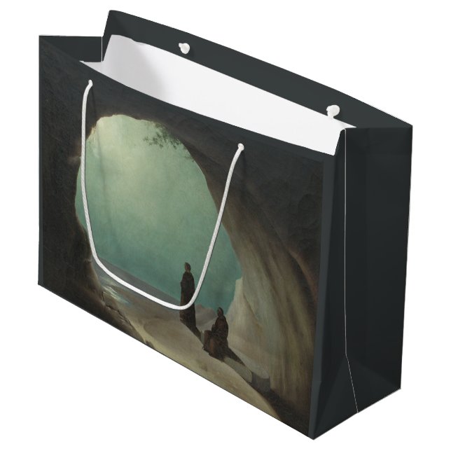 Grand Sac Cadeau Moines dans une Grotte (par Carl Blechen) (Devant Angle)