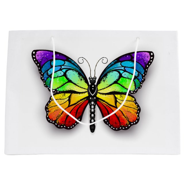 Grand Sac Cadeau Monarque papillon arc-en-ciel (Devant)