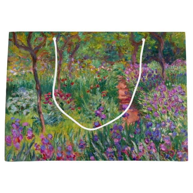 Grand Sac Cadeau Monet "Le jardin d'Iris à Giverny" (Devant)
