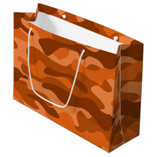 Grand Sac Cadeau Monocolore espagnol Orange Camo